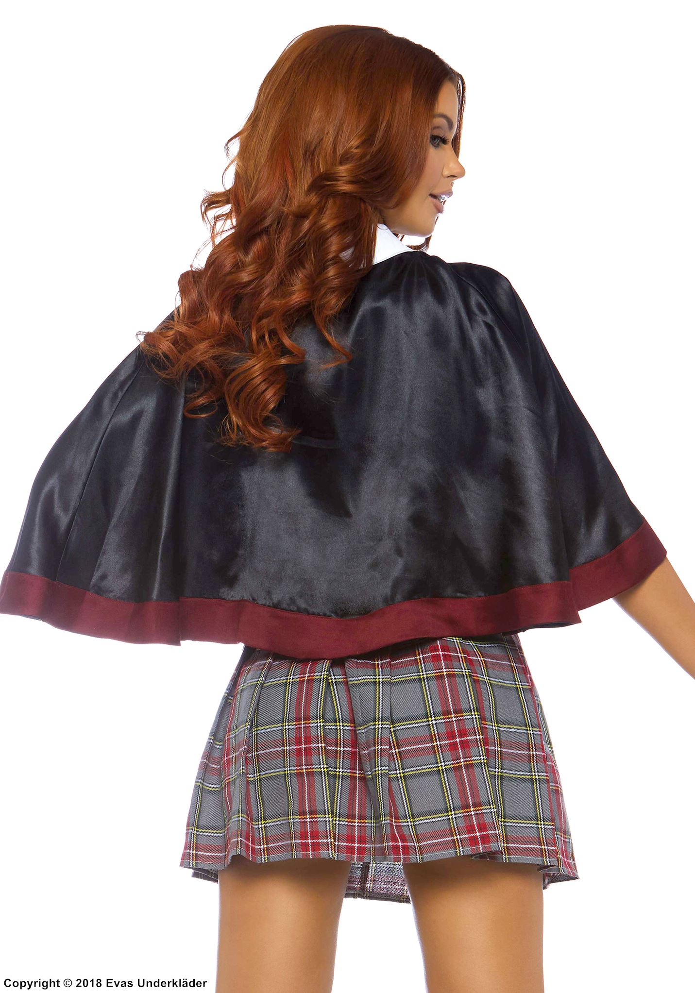 Hermione Granger från Harry Potter, maskeraddräkt med topp och kjol, scott-mönster